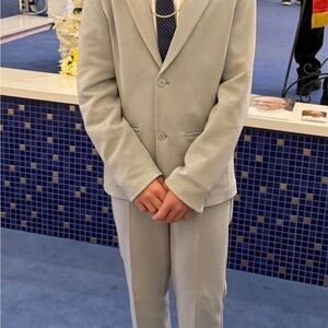 Zara Light Sage Two-Button Blazer and Trousers